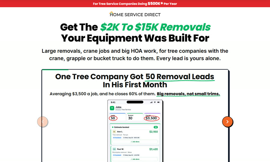 Big removals landing page